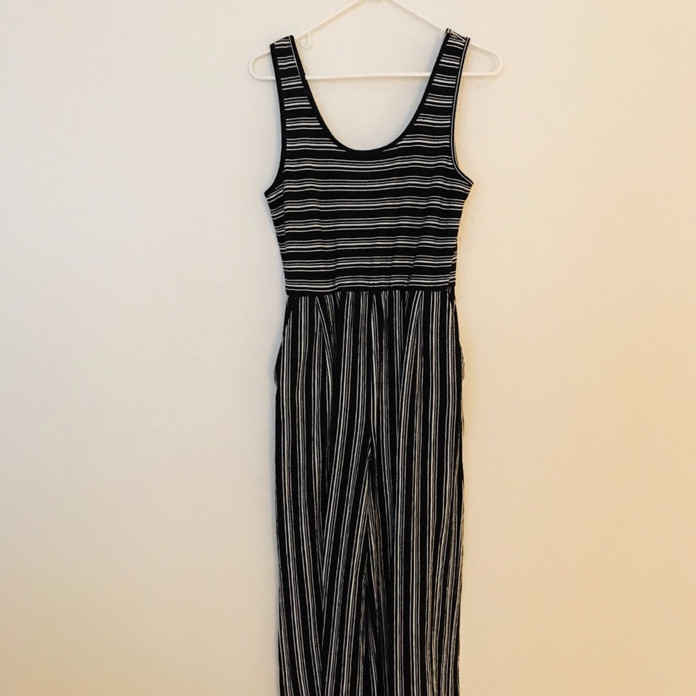 Black and white Striped jumpsuit